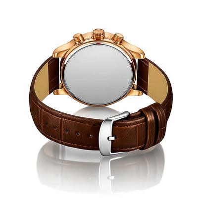 Etienne Beaumont luxury watch – black case with leather strap