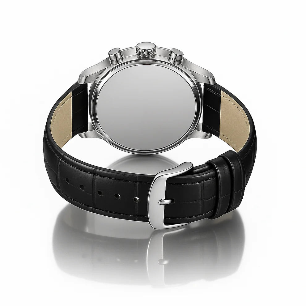 Etienne Beaumont luxury watch – black case with leather strap